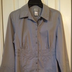 Grey Long Sleeve Bottom Up Top Size L